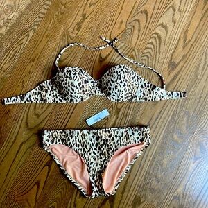 J. Crew Leopard Print Bikini Top/Bottom